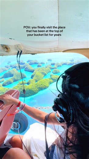 Nothing feels like flying low over Palau—every island, every splash of blue makes your chest tighten and your heart scream yes!!!!!! This is what being alive feels like 💙✨ #travel #palau #traveltok #backpacking #explorer