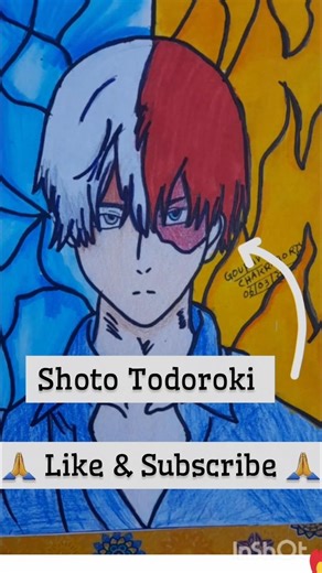 Shoto Todoroki drawing #shorts #art #drawing