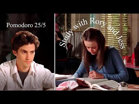 Study & Drink Coffee with Rory Gilmore and Jess in Lukes Dinner | Pomodoro Timer Aesthetic 25/5