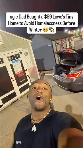 Single Dad Bought a $99 Lowe’s Tiny Home to Avoid Homelessness Before Winter 😳🏡