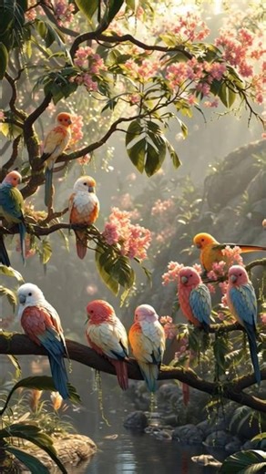 birds enjoying in the beautiful nature #cartoon #shortvideo