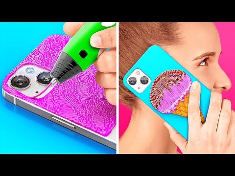 AWESOME DIY PHONE CRAFTS || Phone Accessories And Cool Phone Crafts And Hacks By 123 GO! SERIES