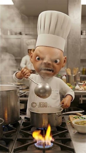 Small stature. Massive flavor. Zero patience. Meet Chef Jebo. 🥄 #animation