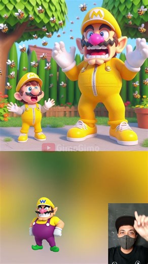 Funny Mario is chased by a swarm of bees #mario #mariobros #supermario #cartoon