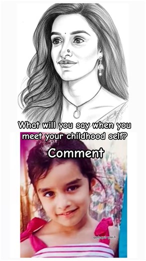 what will you say when you meet your childhood self _❤️😊 #drawingtechniques #art #pencilportrsit