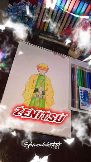 Zenitsu drawing 🗿🙂#ytshorts #anime #shortsfeed
