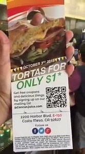 Only today tortas $1 dollar | Cancun Juice