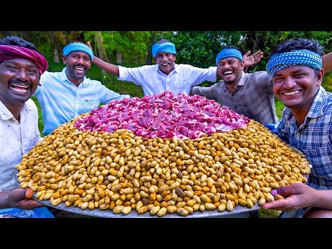 PEANUT MUTTON | Tasty Mutton Gravy Recipe Cooking In Village | Peanut Recipes | Special Mutton Curry