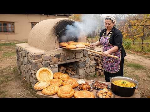 🥈 Azerbaijani Woman Cooks 15 Breads and 22 Dishes — Chicken, Pilaf, BBQ, and More