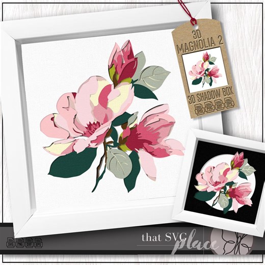 3D Magnolia SVG #2, 3D Layered Shadowbox Template, Flower Svg, Paper Cut Light Box, Shadow Box SVG, Lightbox, Cricut Cutting File - Etsy