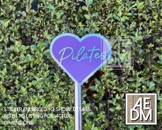 Heart Pilates Sticker, Holographic, Waterproof Vinyl Decal - Etsy