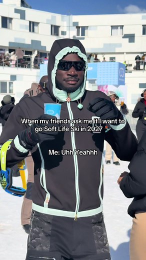 You wanna come too? Join us in 2027 🥹 Link 🔗 in bio to get all the details There’s no time like fun in the snow, Soft Life Ski are you ready to go? #softlifeski2027 #sls2027 #afroski #BlackJoy