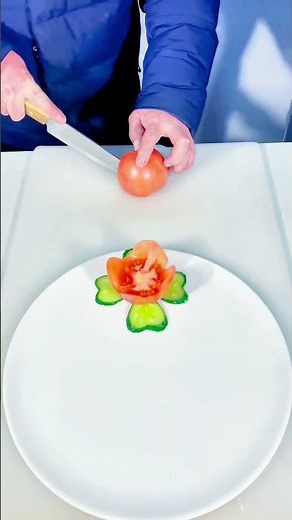 Simple plate decoration tutorial # fruit and vegetable shapes # plate arrangement skills