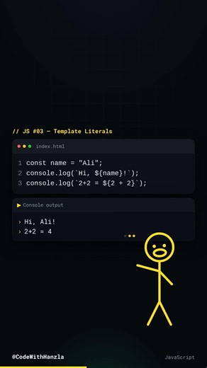 Template Literals in JavaScript ✨