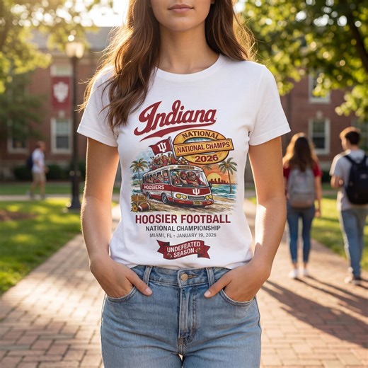 Indiana Hoosiers National Championship 2026 T-shirt, University of Indiana Football Apparel, Unisex Cotton Tee, College Sports Fan Gift Gear - Etsy