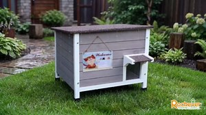 Rockever Outdoor Cat House, Insulated Weatherproof Shelter for Outside Cats | All-round foam insulated design, air ventilation cat hideaway for indoor outdoor, warm shelter for feral cats and small pets