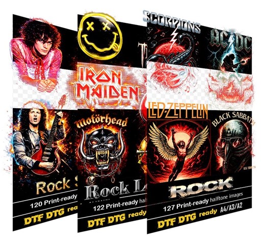 Rock Band Logos 3 PNG Bundles – Halftone Graphics for DTF/DTG Printing (digital Download) - Etsy