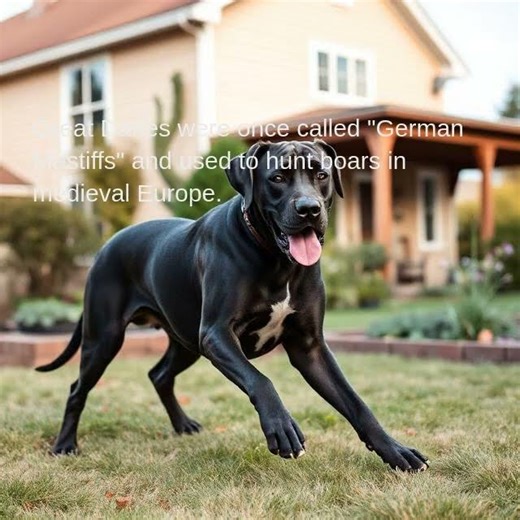 Great Danes were once called "German Mastiffs" and used to hunt boars in medieval Europe.