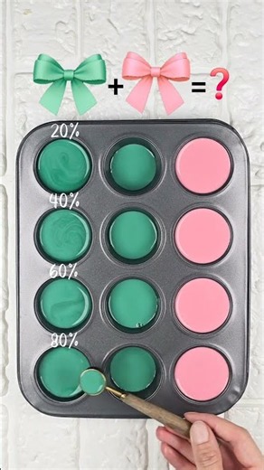 4 New Colors Created by Blending Emerald Green and Soft Pink | Color Palette Inspiration 🎨✨ #asmr