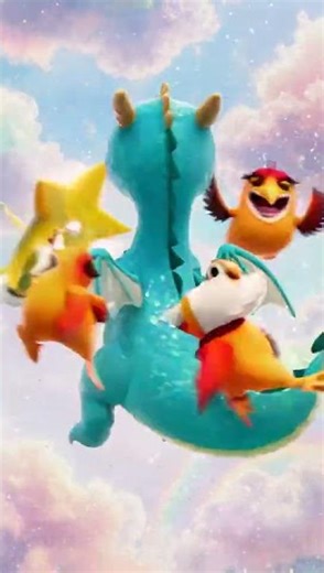 Cute Dancing Baby Dragon in the Clouds ✨🐲 | Kids Short