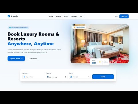 Hotel & Resort Booking Website UI Demo | Built with Tailwind CSS