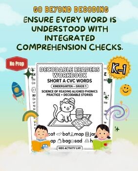 Short A Phonics Worksheets Bundle | Decodable Stories Activities | No Prep
