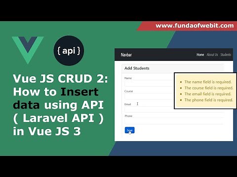 Vue JS CRUD - How to Insert data using API in Vue JS | Insert data using Laravel API in Vue 3 axios
