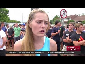 Students protests use of Afrikaans as a teaching language in South Africa