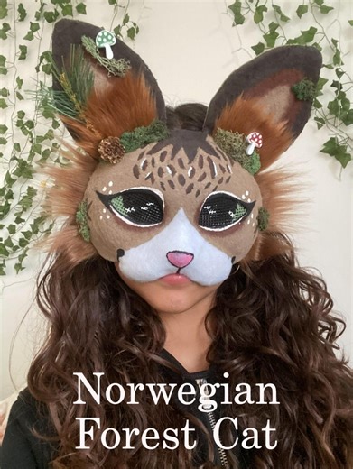 Norwegian Forest Cat Therian Mask | Cheetahpaws Signature Feline Collection | Handmade, Cosplay, Comfy Fit, Fully Lined Inside, Strong Band - Etsy