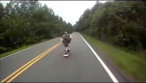 Longboarder Rides Downhill Too Fast and Crashes