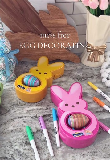 MESS FREE EASTER HACK my kids literally can’t get enough of 🐰🥚✨ We’ve had these little bunnies for YEARS & they’re still one of our biggest spring hits! The girls will sit for hours decorating Easter eggs independently (!!) & best of all… it’s totally mess free 🙌🏼 No dye spills. No glitter explosions. Just creative fun and happy little faces 💕 If you’re a busy mama who loves easy wins & activities that actually keep them entertained… this one is it. Comment “Fun” & I’ll send you the links s