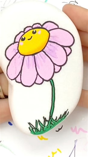 10K views · 154 reactions | Cute Flower Painting Idea - Paint Pen Art #easyart #paintpens #kindnessrocks #stonepaintingideas #rockpainting #rockpaintingideas #stonepainting #paintmarkers #posca #poscapens #poscamarkers #spreadkindness | Rock Painting 101 | Facebook