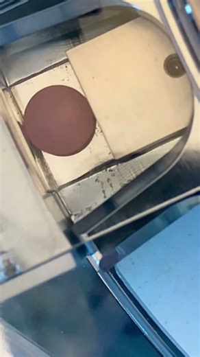 UTS4.3 automated tablet tester checking 4 physical parameters of round red coated pills #QC #pharma