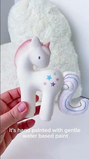 Meet Our Magical & Organic Cotton Candy Unicorn Rattle! | Sensory Baby Toy by TikiriToys USA