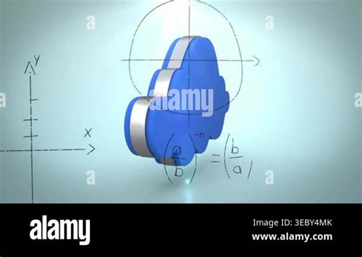 Starting offset rotation 3D blue cloud icon rotating moving and settling highlighting math ideas. Geometry, parabola, triangle, axes, graphs, diagrams, studio Stock Video Footage - Alamy