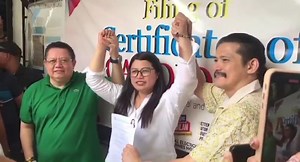 Camarines Norte incumbent governor Ricarte Padilla and incumbent vice-governor Joseph Ascutia are seeking for re-election as they file their COC before the Comelec provincial office on Tuesday morning. | via Jessie Cruzat, ABS-CBN News (🎥Jayson San Fernando) | ABS-CBN News
