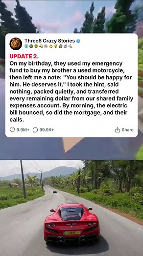 16K views · 167 reactions | UPDATE 2. On my birthday, they used my emergency fund to buy my brother a used motorcycle, then left me a note- -You should be happy for him. He deser... #foryou #fyp #reels #viral #redditstorytime #redditposts #storytime #redditstories #reddit #askreddit #paranormal #redditparanormal #nosleep | Joji kat | Facebook