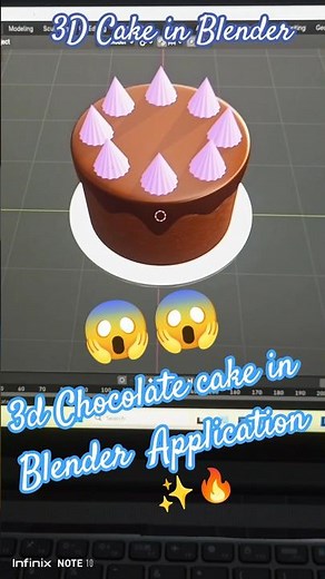 how to make Cake in Blender Application 😱 #blender #teamcrazyy #3danimation