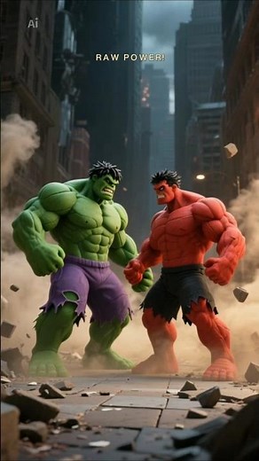 Red Hulk vs Green Hulk 💥 Real Cartoon Fight | Epic Battle Who Wins? 😱 #shorts