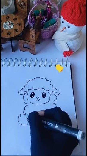 cute🥰 lamb drawing part 2 | youtube shorts | @ beginners_ art- v4c #