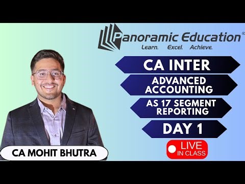 CA Inter | Advanced Accounting | Introduction & AS 17 Segment Reporting | Day 1 | CA Mohit Bhutra
