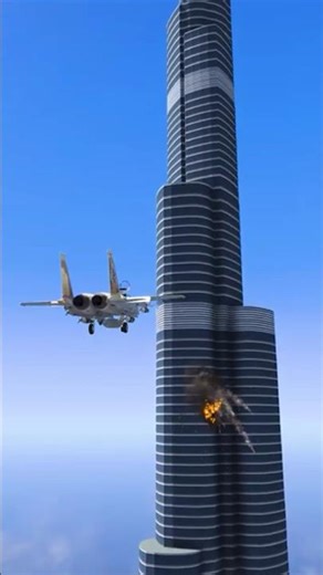 Fighter Jet Crashes Into the Building Instantly gta5 ep401 #shorts #short