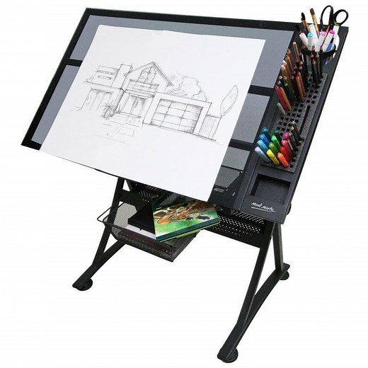 Mont Marte Creative Art Station – Adjustable Glass Top Art & Craft Desk | On Sale at Art Shed