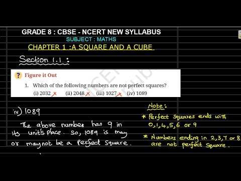 Grade 8 Maths| Ganita Prakash| Ch1- A Square And A Cube - Section 1.1 figure it out |CBSE| NCERT|