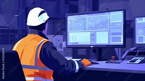 A maintenance manager reviews data reports and schedules tasks accordingly ensuring minimal disruption and maximum equipment availability.