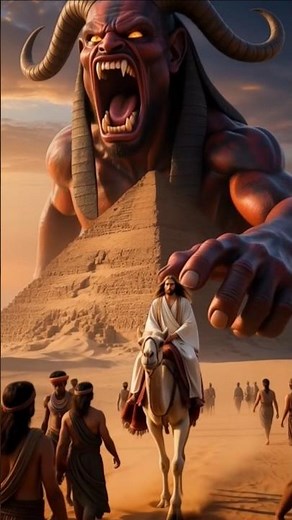 “The Giant Demon Behind the Pyramid – A Mysterious Encounter in the Desert! #jesus #bible#love