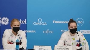 Team GB swimmers speak to the media after winning medley relay gold