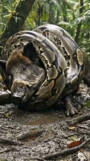 PYTHON VS WILD BOAR #Shorts#Python#WildBoar#PythonVsBoar#SnakeAttack#Wildlife#AnimalInstinct