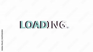 Capital letters with shadow effect line 2D loading animation. Uppercase animated cartoon text 4K video loading motion graphic. Shadow elements. Reload. Trendy promotional download process gif