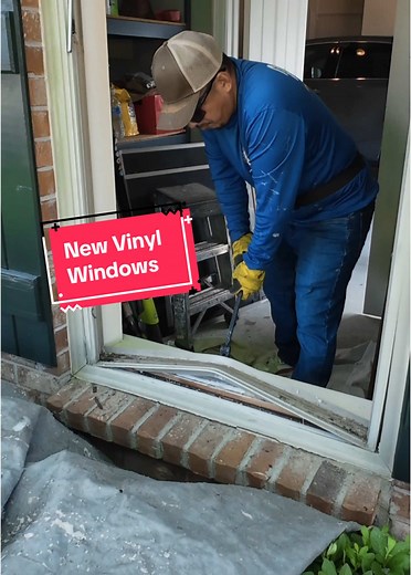 New Vinyl Window Installation in Brick Opening